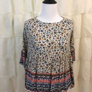 Tie back floral top size M